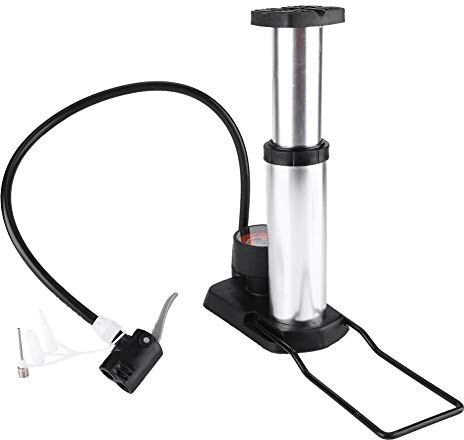 Bomba de bicicleta de pie Bomba de pie Bomba de aire portátil Mini Bicicleta de piso para bicicleta Bomba de bicicleta portátil Neumático de bicicleta para bicicleta eléctrica Bicicleta(White)