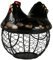 Cabilock Egg Holder for Kitchen and Fridge Storage, Easter Basket With Hen Figurine, Ceramic Iron Dispenser for Fresh Eggs, Farmhouse Decoration Ornament