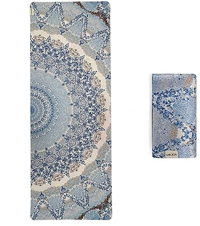 MIKKOA Travel Yoga Mat 1.5mm | Foldable, Lightweight for Backpacking, Retreat, Outdoors, Gym, Pilates | Exercise Mat | Machine Washable | Eco-Friendly