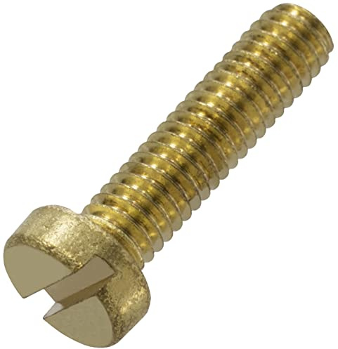 AERZETIX - C60075 - Juego de 10 Tornillos de metal con cabeza cilíndrica M4x16mm con huella S ranurada - perno de montaje - DIN 84 - en latón - destornillador atornillador apriete