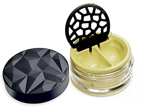 Lensbix Geometrisk kontaktlinsbehållare. Vuxentillbehör med futuristisk 3D-lockdesign. Den eleganta presenten för alla som gillar att bära linser. (No24 vanilj)