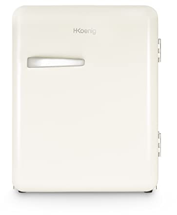H.KOENIG Mini Bar Vintage 31L TOAD8, Mini Frigo de Chambre Compact, Aliments, Boissons, Cosmétiques, Design vintage, Température réglable 6°-15°C, 24 dB, Couleur crème