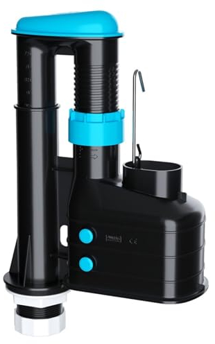 SPARES2GO Siphon De Toilette à Double Chasse D'eau, Hauteur Réglable de 7,5 à 9,5, Réservoir De WC, Levier De Trop-plein Interne