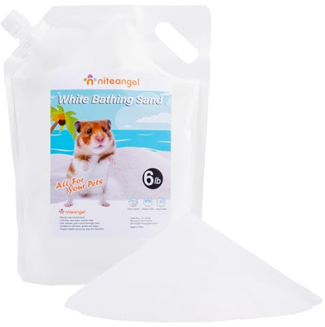 Niteangel Sable de bain du désert pour hamster | Sable de bain sans poussière ou sable de litière pour hamsters, chinchillas, gerbilles, souris, dégus ou autres petits animaux domestiques (sable blanc