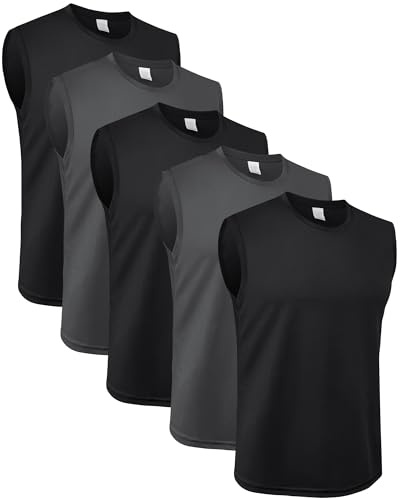 MEETYOO Herren Tank Top Shapewear Männer Ärmellos Laufshirt Unterhemd Fitness Schnelltrocknend Muskelshirt Atmungsaktiv Fitness Gym Funktionsshirt