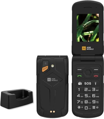 AGM M10 Rugged Basic Flip Phone, 4G Unlocked Feature Cell Phone, Pocket-sized, Waterproof & Drop-Proof, Speed Dial, SOS Button, 98dB Speaker, Large Fonts & Big Buttons, Dual SIM, FM Radio