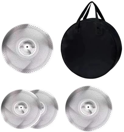 perfeclan 4 pezzi Cymbals a pacchetto 14'Hihats+16 Crash+18'crash robusti per il batterista sostituibile Pratica impostata per il batterista che