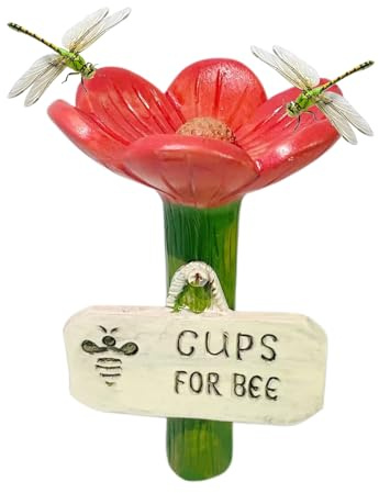 Yhsioaklo Bebedero de Abejas, Tazas de jardín con Forma de Flor – Alimentador higiénico de polinizadores sedientos, Vasos Coloridos de para césped, Entrada, Granja, Patio