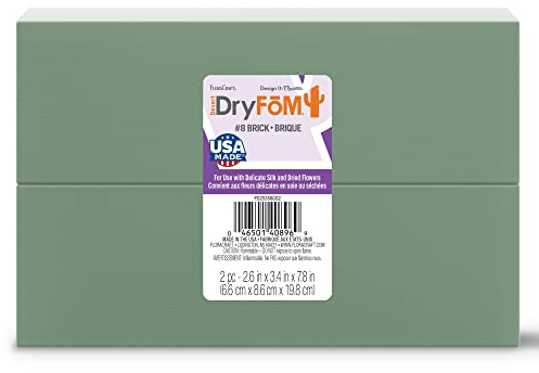 FloraCraft Floral Desert DryFōM 2 Piece Brick 2.6 Inch x 3.4 Inch x 7.8 Inch Green