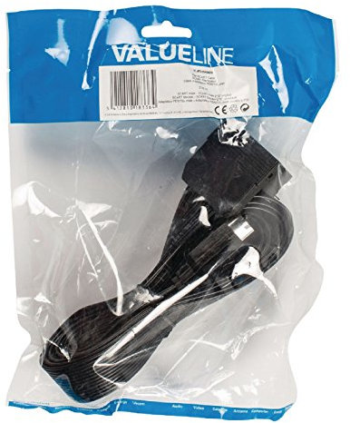 Valueline 2,00 m Câble Plat péritel mâle vers mâle coudé 270 ° – Noir
