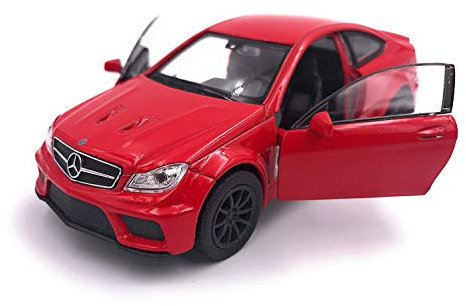 Welly DieCast Metall Miniaturmodell Modellauto 1:36-39 Mercedes Benz C63 AMG Coupe rot nDH und Box
