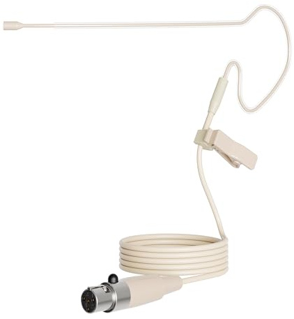 J K Pro Headset Headworn Single Earhook Microphone MIC-J S90 Compatible with Shure Wireless Transmitter