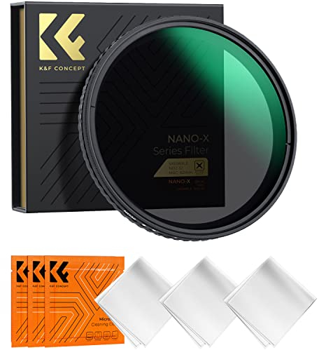 K&F CONCEPT Variabler ND Filter 82mm Variabler Graufilter ND2-32 (1-5 Blendenstufen) für Landschaftsfotografie&Viedofotografie (Nano-Xcel Serie)