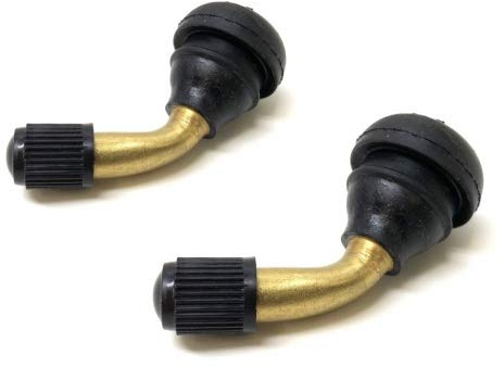 2X 90° Winkelventil für schlauchlose Reifen – Passend für Roller, Mofa, Moped & Scooter, inkl. Ventilkappe – 11,5mm Ventilloch