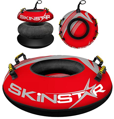 SkinStar Profi Snow Tube Schlitten Bob Rodel Reifen Schneereifen Rutschreifen Ø70cm red