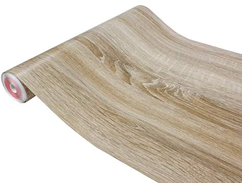 DecoMeister Klebefolie in Holz-Optik Holzfolien Deko-Folien Holzdekor Selbstklebefolie Möbelfolie Selbstklebend Fertigrolle Holz Folie für Möbel Sonoma Eiche Hell 45x200 cm