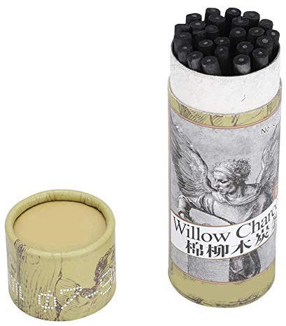 Garosa 25 pièces batons de charbon de bois, fusains naturels pour croquis et dessin artistique, idéal pour esquisses et création artistique