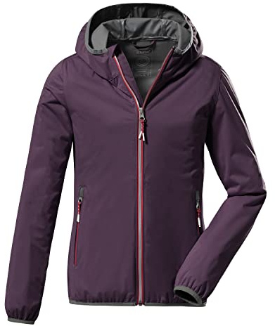 Killtec Girl's Giubbotto softshell con collo in piedi, impacchettabile - KOS 164 GRLS SFTSHLL JCKT, plum, 164, 38362-000