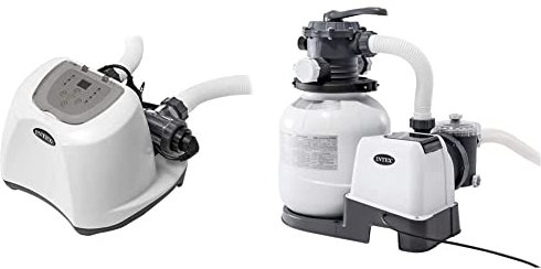 Sistema cloracion salina eco 12 gramos/hora INTEX + Depuradora de arena INTEX Kristal Clear 7.900 litros/hora 0,30hp