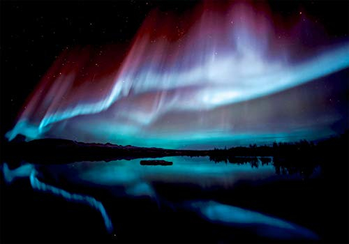 murando Fototapete Premium-Vlies Polarlicht 350x256cm Foto Tapete Schlafzimmer Wohnzimmer Vliestapete XXL Wandtapete Motivtapeten Bildtapete 3d Effekt Wand Dekoration Flur Panorama Nordlichter Aurora