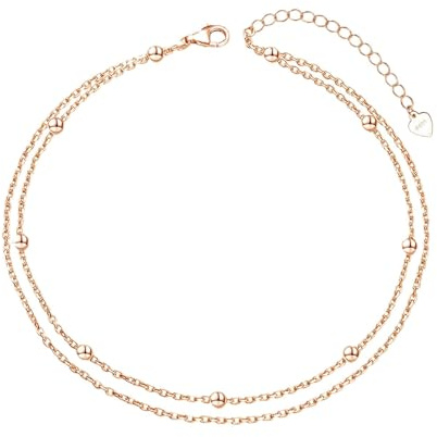 Cangall silver fotkedjor för kvinnor, 925 sterlingsilver vristlänk armband, flexibel justerbar fotkedja, sommar barfota strand silver vristlänk vid fotleden, silver fotspänne fotband fotsmycke, 25.5