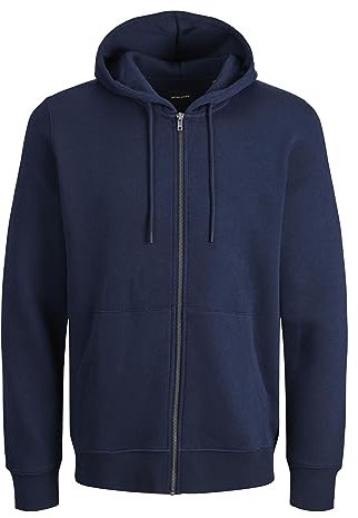 JACK&JONES PLUS Herren JJEBRADLEY Sweat Zip Hood NOOS PLS Sweatshirt-Jacke, Navy Blazer, 3XL Größen