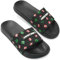 Minecraft Boys Sliders or Flip Flops for Beach and Pool - Boys Gifts (Black Sliders, 1.5-2.5 UK)