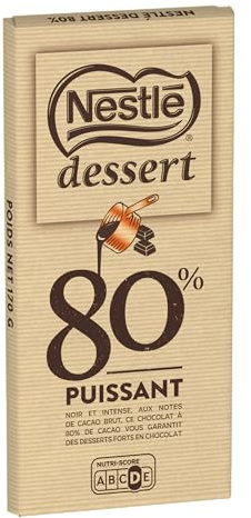 Nestlé Dessert - Chocolat Noir 80% à Pâtisser - Tablette de 170g