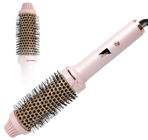 TANSHINE Thermal Brush, 38 mm Elektrische Rundbürste Wärmebürste, Lockenbürste Warmluft und Volumizer, Haarstyling Stylingbürsten Mittlere Lange Haare, Heated Hot Round Curling Blowout Brush,160-200℃