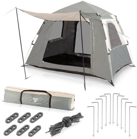 STAHLWERK Campingzelt Z-210 ST 210 x 160 cm selbstaufbauendes Pop-Up-Zelt | Wurfzelt | Igluzelt | Faltzelt | Kuppelzelt | Trekkingzelt | Zelt für 1-2 Personen inklusive Transporttasche