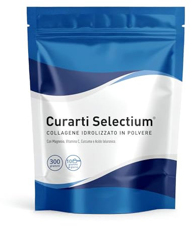 Plameca Curarti Selectium - Collagene idrolizzato con Magnesio, Vitamina C, Curcuma e Acido ialuronico - Integratore articolazioni - Collagene polvere - 300 gr