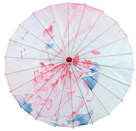ZWTPGKRD Parapluie chinois en soie de bambou classique - Parasol de danse classique en bambou - Parapluie en soie pour costumes et fêtes - Décoration merveilleuse, 16