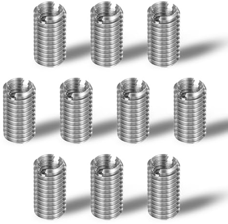 IANFAN 10 stycken M8 till M6 gänginsats, 15 mm gängadapter gänghylsa rostfritt stål skruvmuttrar snabbgängningsinsats skruvmutter för gängreparation