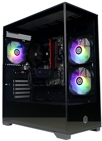 CyberPowerPC Wyvern Gaming PC - AMD Ryzen 7 8700F, Nvidia RTX 5060 8GB, 16GB RAM, 1TB NVMe SSD, 650W 80+ PSU, Wi-Fi, Windows 11, Prism Panoramic RGB Black