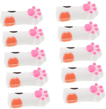 Hemobllo 10 Fundas de Silicona de Color Blanco Forma de Pata de Gato para Alicates de Cutículas, Diseño Antideslizante y Compatibilidad para Herramientas de Manicura