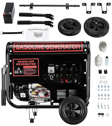Stromerzeuger Benzin Notstromaggregat Benzin Leise 12 PS 274 ccm 5500 W Maximalleistung 3500 W max. Dauerleistung AVR-Funktion 4-Takt-Motor 15 L Tank 2x 230 V Ölmangelsicherung mit E-Starter