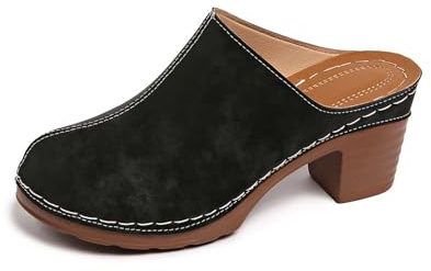 Générique Sandales Femme Été Bois Et Cuir, Orthopédiques Chaussures Pieds Nus Fermées À L'avant, Légères Et Respirantes Avec À Talon Bloc Sabots De Plage 2026
