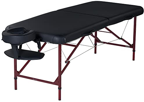 Master Massage 76 cm Roma Lit canapé Table de massage portable en noir W/acajou