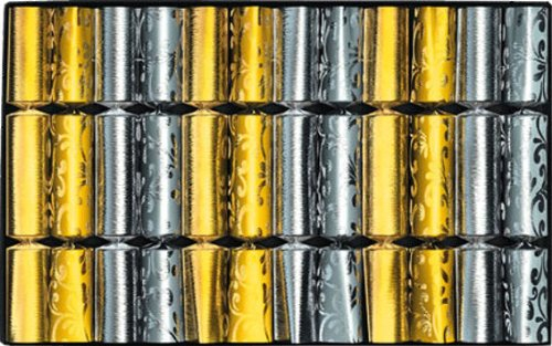 12 Knallbonbons Gold und Silber 18cm - für Silvester, Neujahr, Hochzeit, Fasching & Karneval