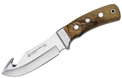 PUMA IP - Schwarzwild Olive – Premium Jagdmesser mit feststehender Klinge (Full-Tang) – 120 mm Klinge, 3,5 mm stark – 1.4125 Stahl (57-60 HRC) – Olivenholz-Griff & Lederscheide – für Jäger & Survival