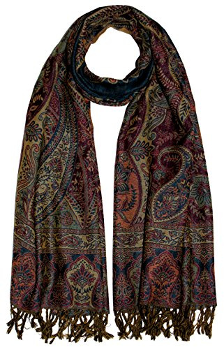 LORENZO CANA Pashmina écharpe en coton Motif cachemire coloré doux multicolore 70 x 190 cm serviette en Boléro Enveloppe écharpe en chiffon