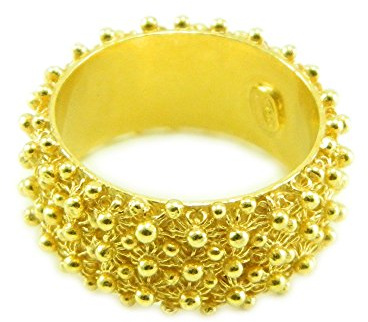 Anello in argento dorato 925 fede filigrana tipo sarda lavorazione nido ape 3 file (15)
