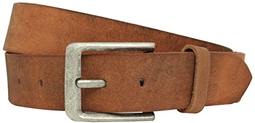 Gusti Ledergürtel Damen – Lane Hochwertiger Gürtel Damen Leder Braun im Vintage Design – Echtes Büffelleder mit edler Metallschnalle 105 cm