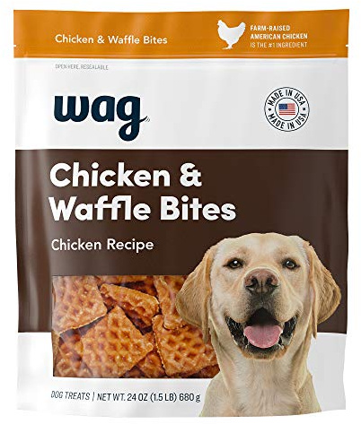Amazon Brand - Wag Dog Treats, Chicken and Waffle Bites, 24 oz Resealable Pack of 1