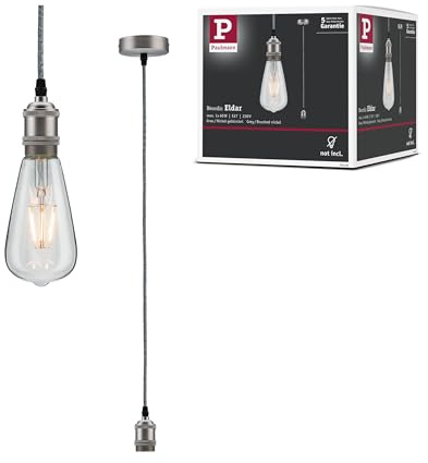 Paulmann 50385 Neordic Pendelleuchte Eldar max. 60 Watt Pendellampe Grau, Nickel Deckenlampe Metall Hängeleuchte E27 Leuchte ohne Leuchtmittel
