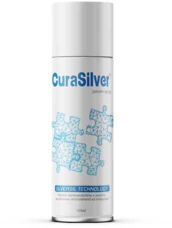 Cura Farma Curasilver Spray All'Argento Colloidale Con Acido Ialuronico, Bombola Da 125 Ml - Tipo Katoxyn, Kadermin, Connettivina, Farmactive - Originale Cura Farma - 500 g
