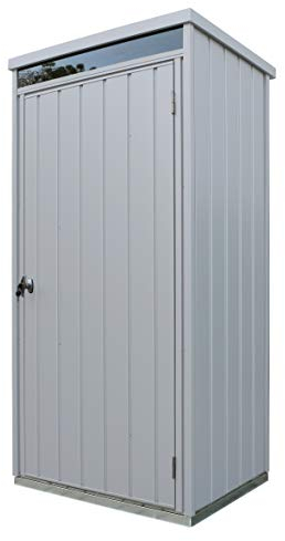 Duramax Palladium Aufbewahrungsschrank Eintüriger mit vorderem Oberlicht, Aufbewahrungsschrank für den Garten, Gartenschrank, inklusive verstellbarem Regalset, silber