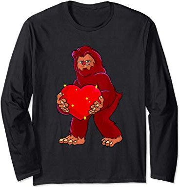 Bigfoot Valentine Drôle Saint Valentin Cadeau Lui Sasquatch Manche Longue