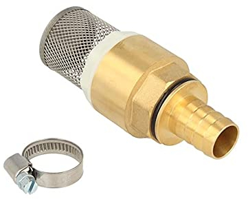 tecuro Saugfilter Set 1 1/4 (5/4) Zoll Messing Fußventil, mit Rückschlagventil und Saugkorb, Schlauchülle und Schlauchschelle - 2761141