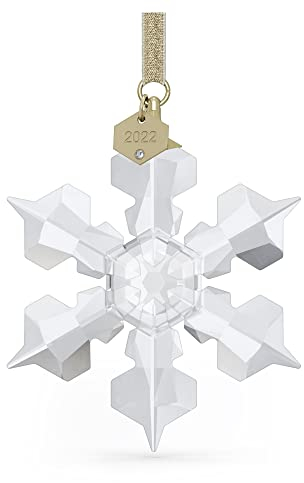 Swarovski Annual Edition 2022 Ornament, Schneeflocke mit Prachtvollem Lamé-Band und Klarem Swarovski Kristall